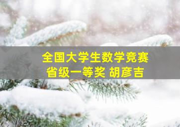 全国大学生数学竞赛省级一等奖 胡彦吉